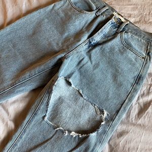 Ripped Wide Leg Jeans